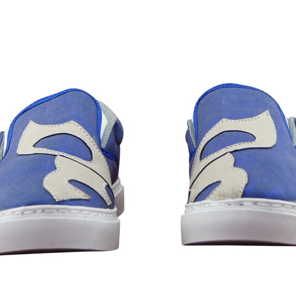 MEN'S PRINTED CANVAS SNEAKERS "BLUE" MASKED - Picture 4 of 5